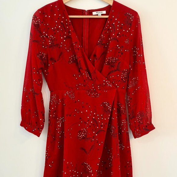 Madewell Hazelwood Wrap Front Mini Dress in Windswept Floral - Picture 4 of 10